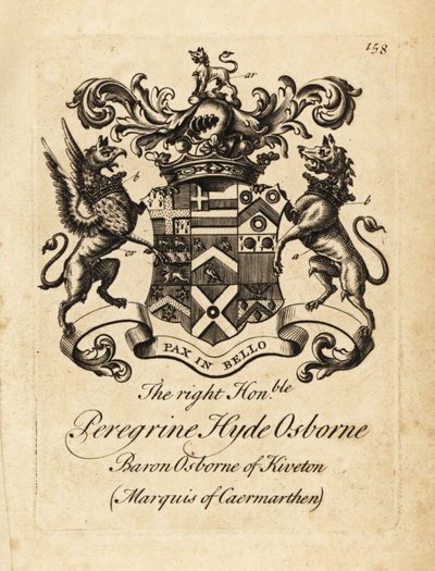 Erb pravého ctihodného Peregrina Hyde Osborne, 2. vévoda z Leedsu, vikomt Osborne, hrabě z Danby, markýz z Carmarthenu od Andrew Johnston