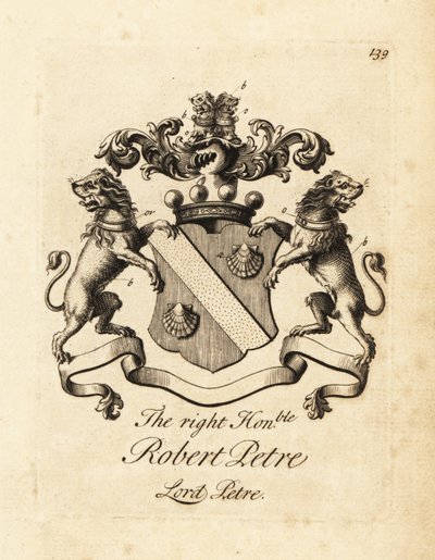 Erb ctihodného Roberta Petre, lorda Petre, 8. barona Petre od Andrew Johnston