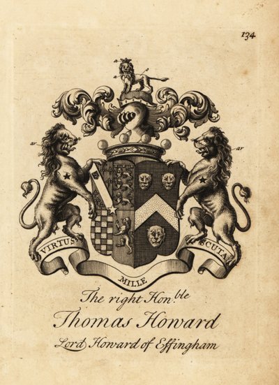 Erb ctihodného Thomase Howarda, 2. hraběte z Effinghamu, lorda Howarda z Effinghamu od Andrew Johnston