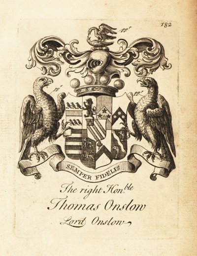 Erb ctihodného Thomase Onslowa, lorda Onslowa, 2. barona Onslowa od Andrew Johnston