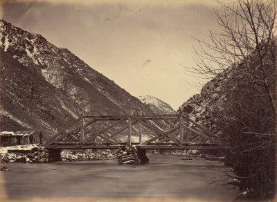 Deska 42. Most Mormon Turnpike, ústí Weber Canonu, 1869 (foto) od Andrew Joseph Russell