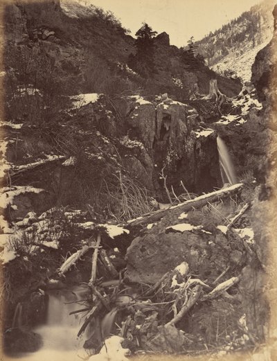 Tabulka 46. City Creek Canon, poblíž vodopádů City Creek, 1869 (foto) od Andrew Joseph Russell