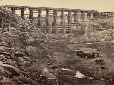 Deska 8. Most přes Dale Creek, shora, 1869 (foto) od Andrew Joseph Russell