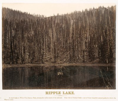 Ripple Lake, White Pine Cañon, Utah, z Velkého západu Ilustrováno v sérii fotografických pohledů po celém kontinentu pořízených podél trati Union Pacific Railroad, západně od Omahy, Nebraska, A. J. Russell. Svazek I od Andrew Joseph Russell