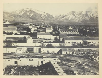 Salt Lake City, Camp Douglas a Wasatch Mountains v pozadí od Andrew Joseph Russell