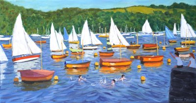 Fowey Regatta, 2025 (olej na plátně) od Andrew Macara