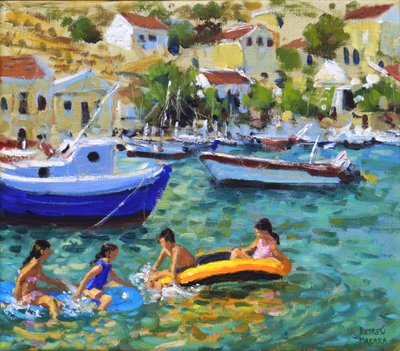Zábava na člunech, Symi, Řecko od Andrew Macara