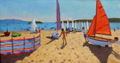 Vytlačování člunu, Abersoch, 2016, od Andrew Macara