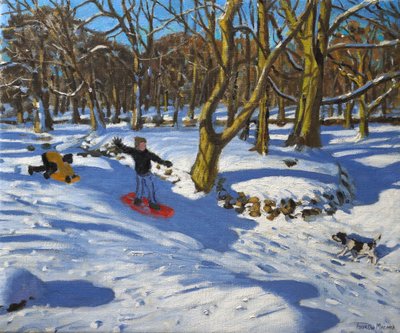 Červené saně, Lomberdale Hall, Derbyshire, 2014, od Andrew Macara