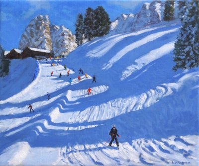 Slunce a stíny, Kitzbuhel, Rakousko, 2022 (olej na plátně) od Andrew Macara