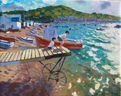 Dva chlapci na přistávací ploše, Teignmouth, 201516, od Andrew Macara