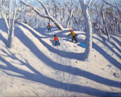 Winter, Bramcote, Nottingham, 2009 (olej na plátně) od Andrew Macara