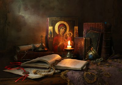 Madonna a svíčky od Andrey Morozov