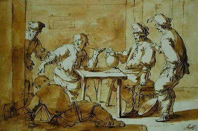 V baru, 1633 (perem a tuší na papíře) od Andries Both