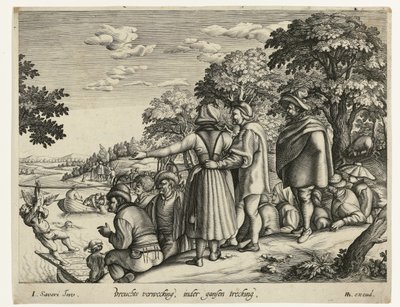 Tahání husy Plodné plození, v celém trekingu (název na objektu) od Andries Jacobsz. Stock