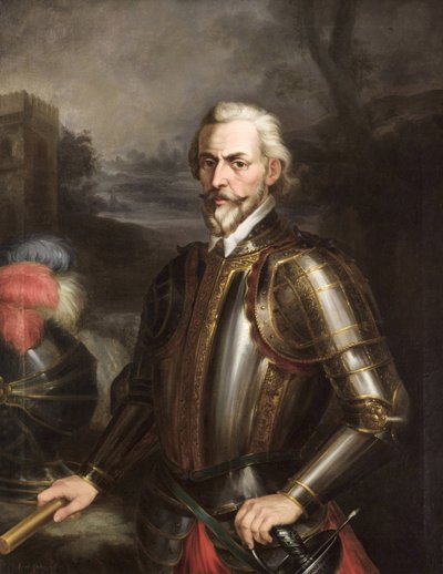 Romantismus: Rodrigo Ponce de Leon (1443-1492), vévoda z Cádizu od Cortes y Aguilar, Andres (1812-1879), asi 1856. Olej na plátně od Andrés Cortés y Aguilar