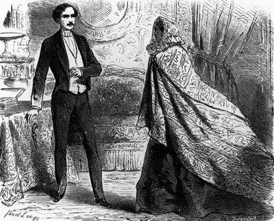 Ilustrace pro hraběte Monte Cristo, román Alexandra Dumase (1802-1870) a Augusta Maqueta (1813-1888), rytina podle kresby Ange Louis Janet (1815-1872) od Ange-Louis (1815-72) Janet