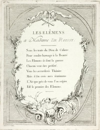 Frontispis z knihy Élements od Ange Laurent de Lalive de Jully