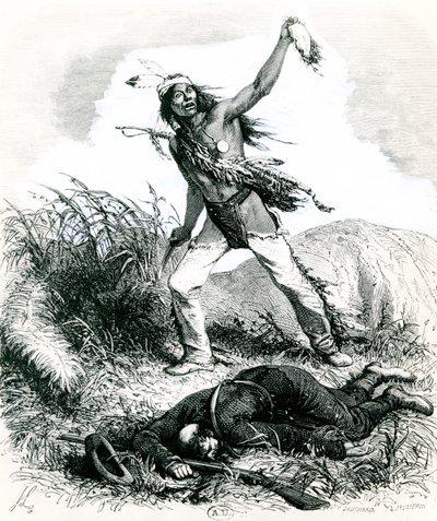 Indiánské skalpování mrtvého nepřítele, 1867 od Ange Louis 1815 72 after Janet