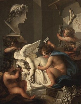 Socha (olej na plátně) od Angelica (attr. to) Kauffmann