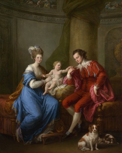 Edward Smith Stanley 1752-1834, dvanáctý hrabě z Derby, se svou první manželkou a jejich synem, c1776. od Angelica Kauffmann