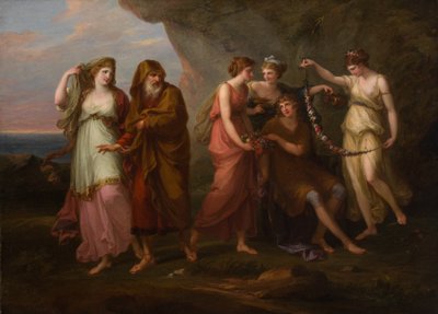 Telemachus a nymfy Calypso, 1782. od Angelica Kauffman