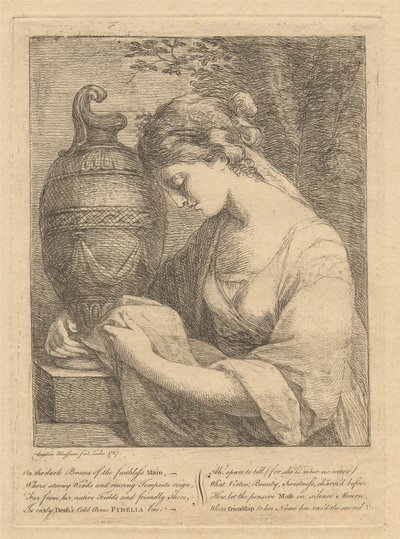 Žena plačící u urny od Angelica Kauffmann