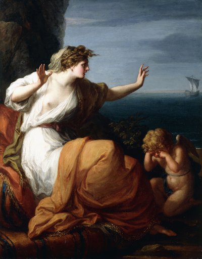 Ariadna opuštěná Theseem, od Angelica Kauffmann