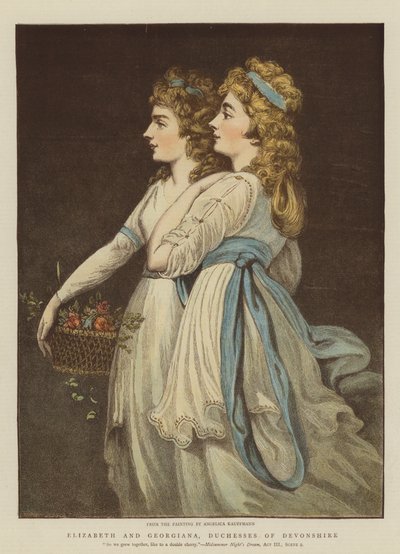 Elizabeth a Georgiana, vévodkyně z Devonshiru (chromolit) od Angelica Kauffmann