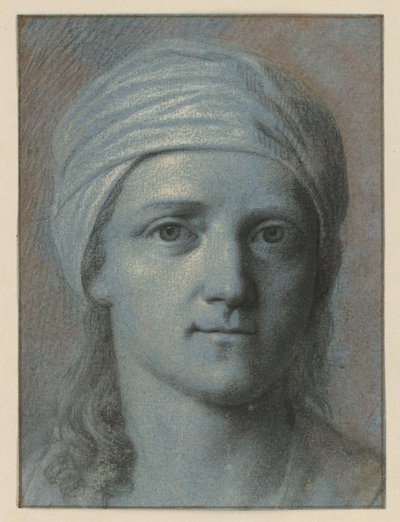 Hlava ženy zepředu, s turbánem od Angelica Kauffmann