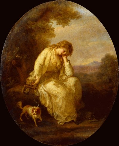 Maria at Moulines (olej na mědi) od Angelica Kauffmann