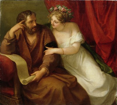 Phryne Seducing the Philosopher Xenokrates, 1794 od Angelica Kauffmann