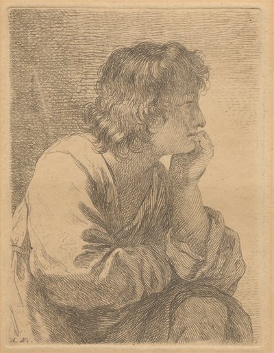Portrét mladého muže v zamyšlení od Angelica Kauffmann