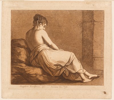 Ležící dívka při pohledu zezadu od Angelica Kauffmann
