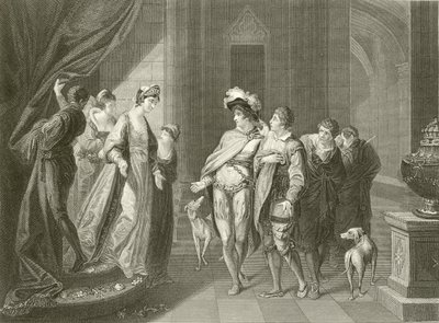 Rozhovor mezi Edgarem a Elfridou od Angelica Kauffmann