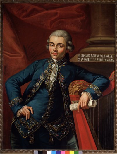Portrét německého skladatele a harfisty Philipa Josepha Hinnera (1754-po 1805) od Angelo Crescimbeni