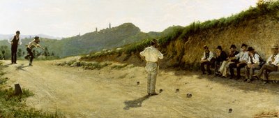 Hra mísy, Angelo Morbelli 1885, olej na plátně od Angelo Morbelli