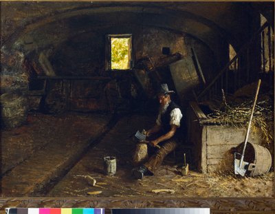 Štípačka dřeva. 1881-84 od Angelo Morbelli