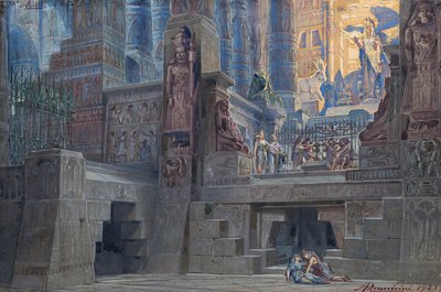 Scénografie pro Opera Aida od Giuseppe Verdiho, 1923. od Angelo Parravicini