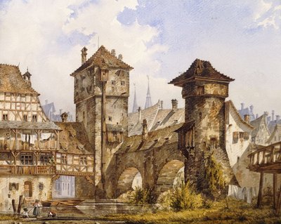 Pohled na Norimberk, 1856 od Angelo Quaglio