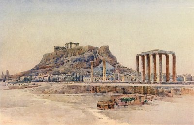 Akropole, Atény, Řecko (barva litho) od Angelos Giallinos