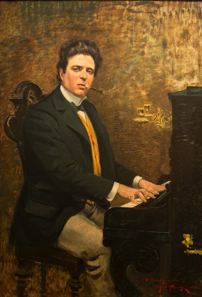 Portrét skladatele Pietra Mascagniho 1863-1945, 1899. od Angiolo Tommasi