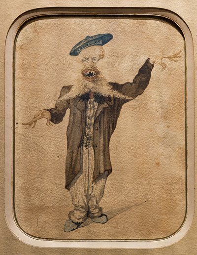 Karikatura Telemaco Signorini, kolem roku 1884 (akvarel na papíře) od Angiolo Tricca
