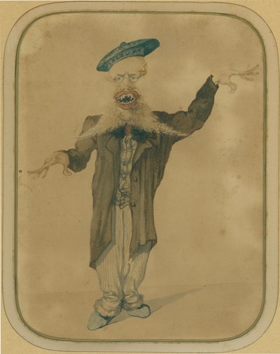 Karikatura Telemaca Signoriniho při návratu z Paříže, asi 1884 (tempera na kartonu) od Angiolo Tricca