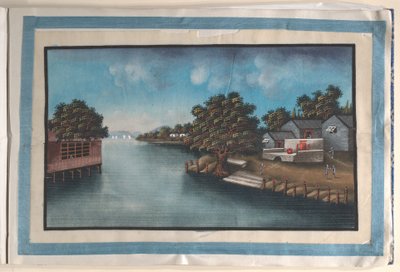 Album obsahující dvanáct obrazů scén podél řeky od Anglo-Chinese School