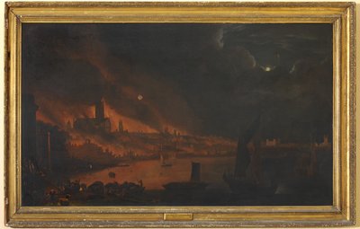 Velký požár Londýna, cca 1666-1700 (olej na plátně) od Anglo Dutch School