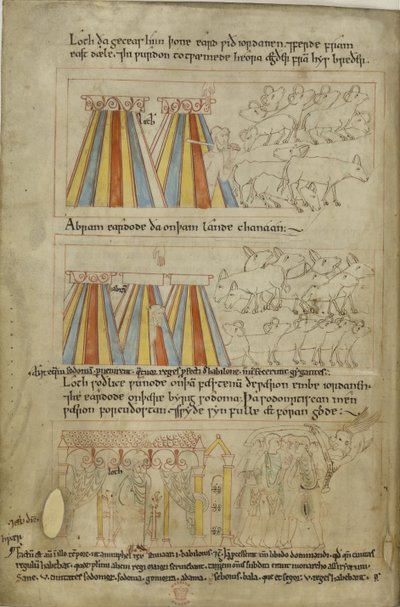 Bavlna Claudius B. IV, f.23v Lot a Abraham od Anglo Saxon