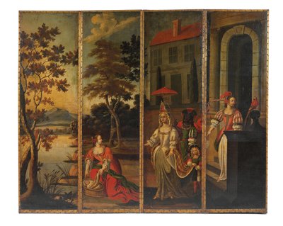 Čtyřnásobná oboustranná obrazovka, cca 1700 od Anglo Flemish School