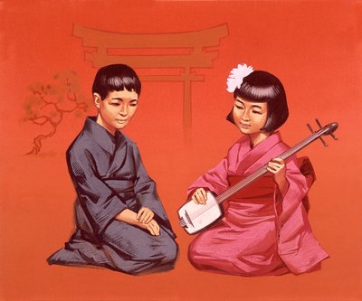Japonské děti v národním kroji od Angus McBride