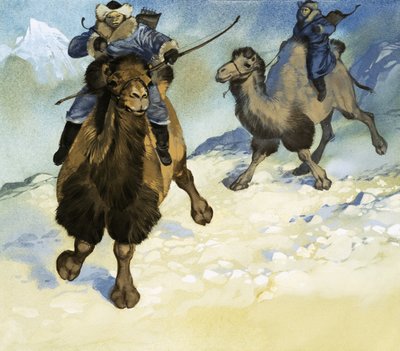Mongolští válečníci na velbloudech od Angus McBride